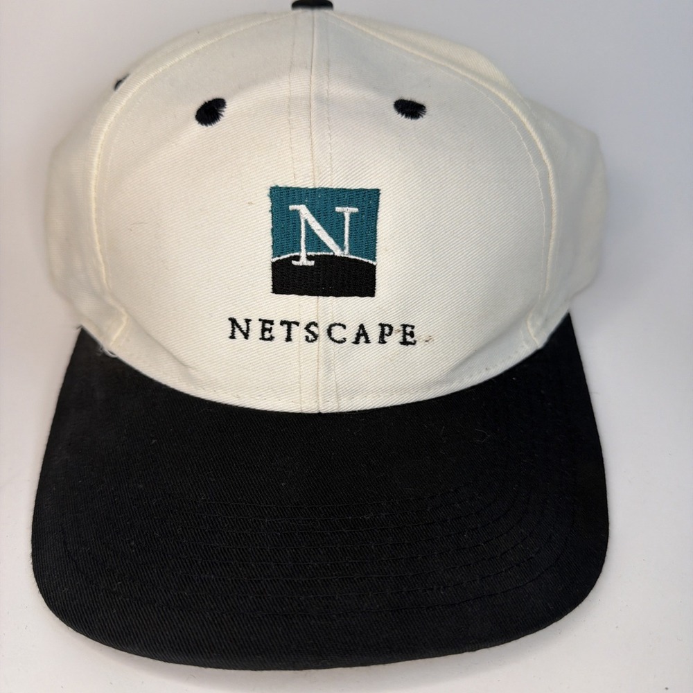 Vintage 1990s Netscape Communications Promo Cap Hat Internet Tech AOL Era Rare
